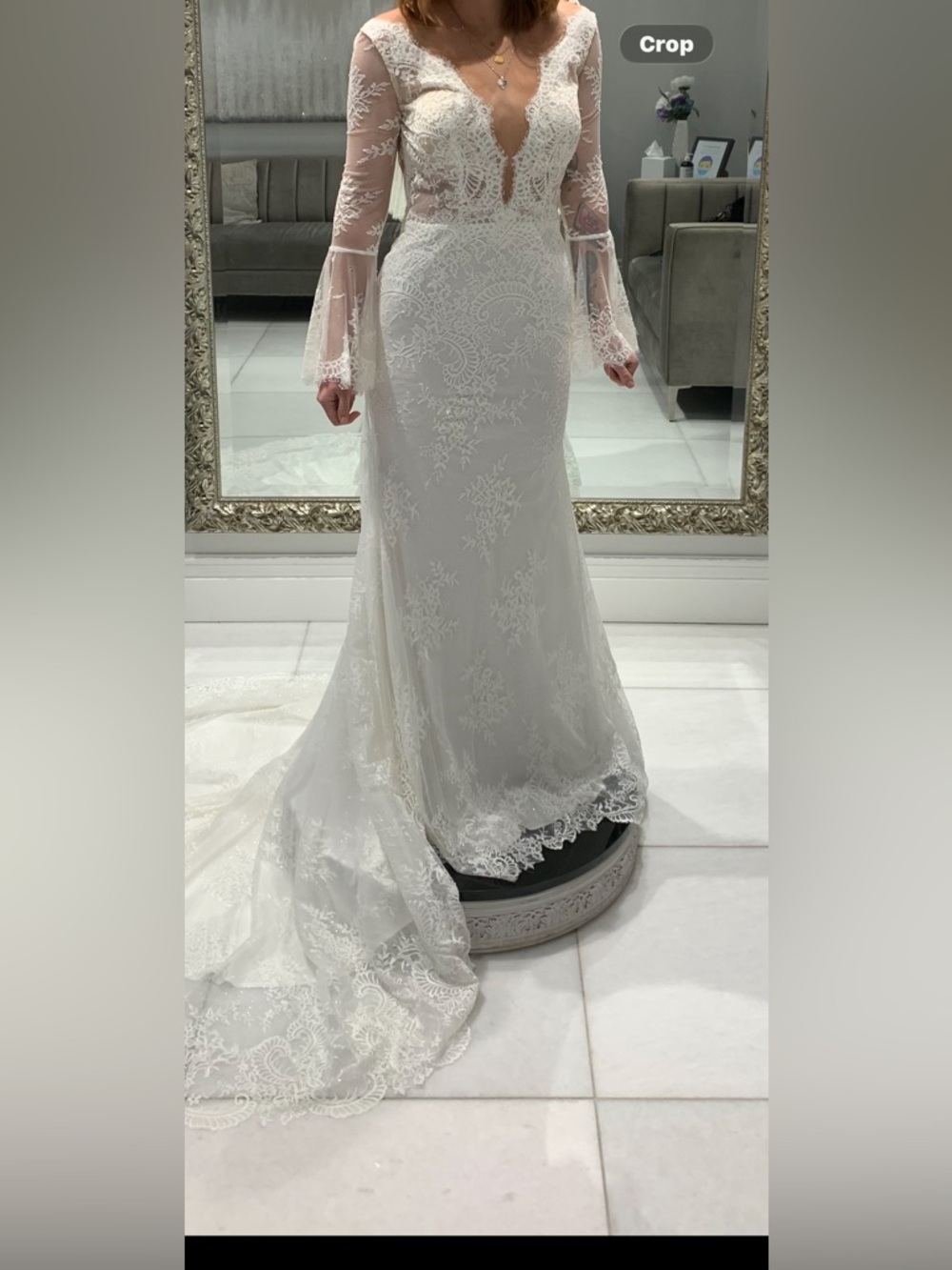 Elegant White Lace Bridal Gown/ CALLA BLANCHE “Amber”